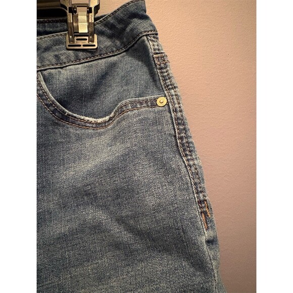 Seven7 Weekend Denim Shorts Womens Size 10 Medium Wash Blue Frayed Hem - Picture 5 of 14